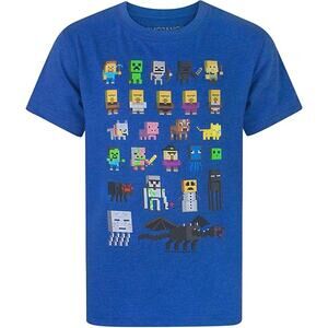 Mojang Boys' Blue Short Sleeve Graphic T-Shirt Youth Size Small 6/7